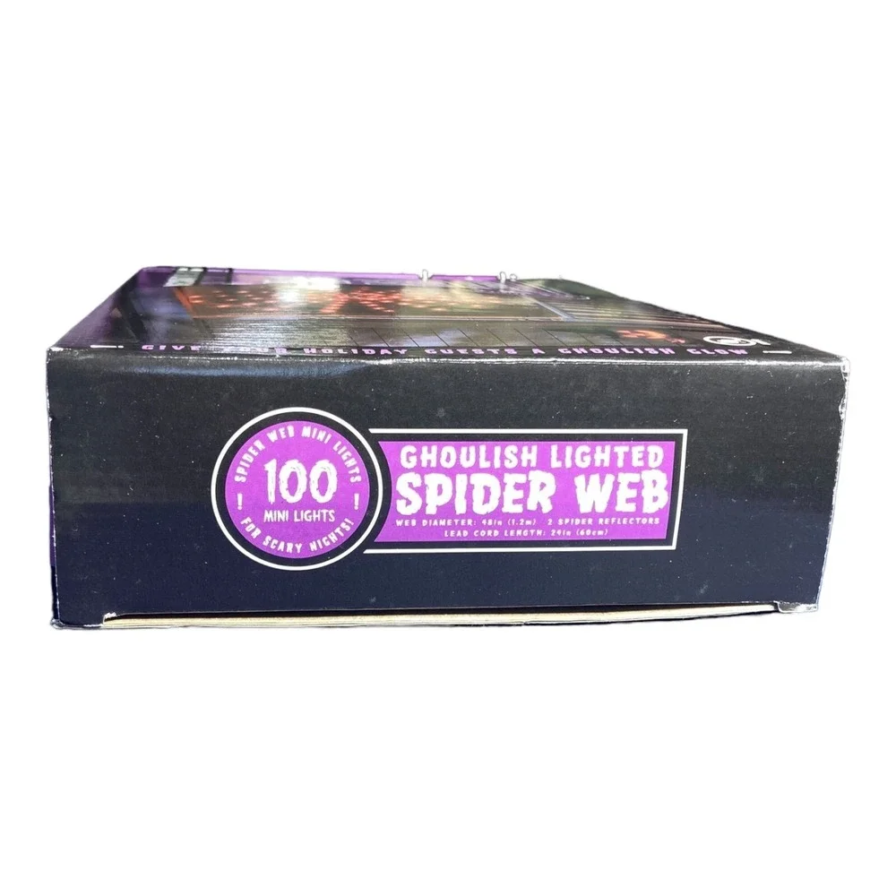 Vintage NOS Eerie Descents Ghoulish Lighted Spider Web 2002